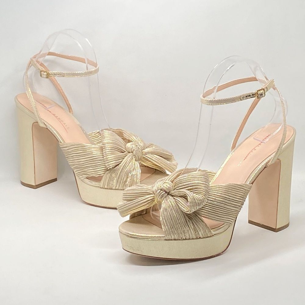 Loeffler Randall Natalia Pleated Platform Sandals size 10